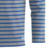 Marinière Heather Grey / Q. Blue, unisex made in France Orcival