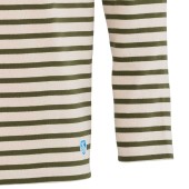 Striped shirt Ecru / Loden, unisex made in France Orcival