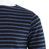 Marinière Noir / Indigo Mélangé, mixte fabriqué en France Orcival