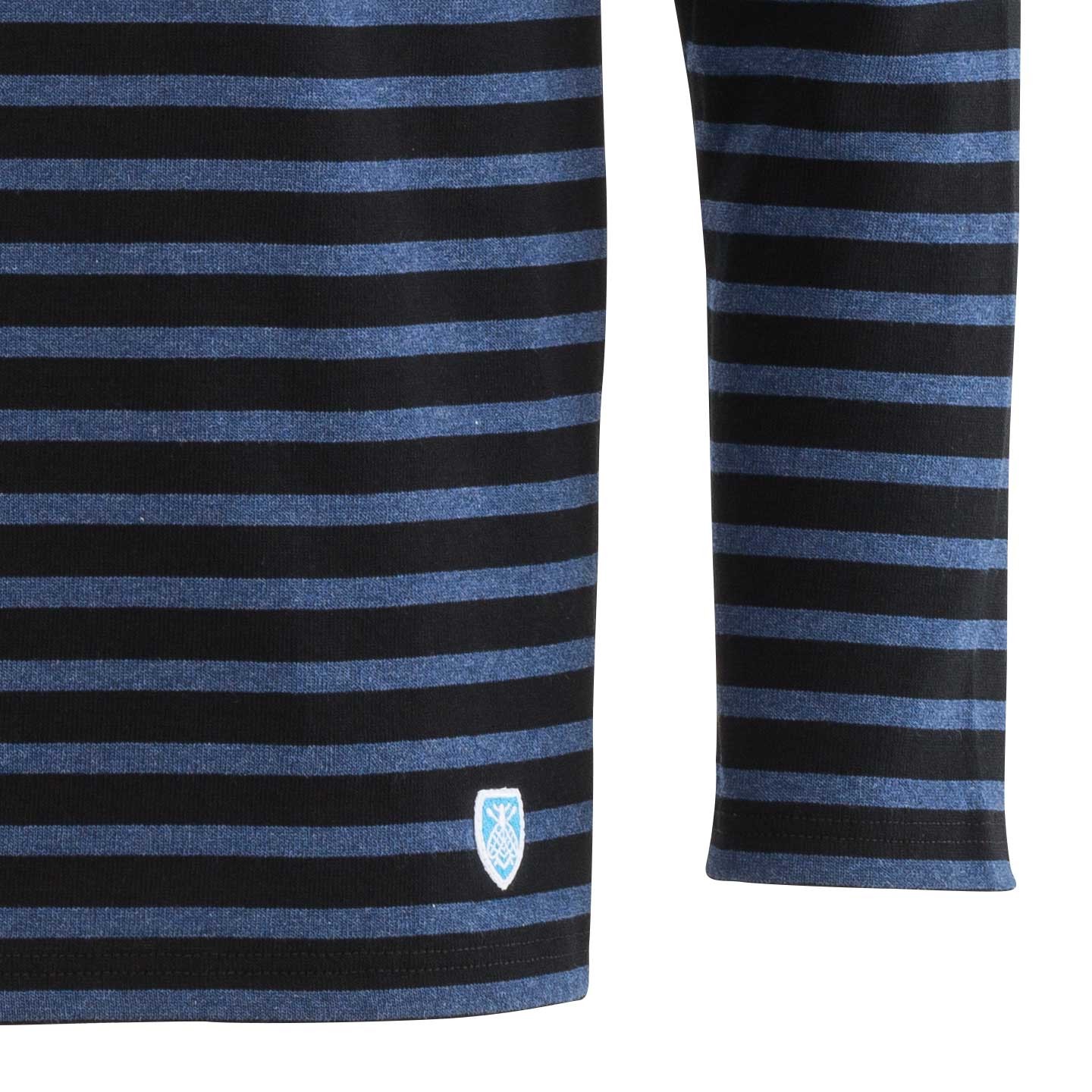 Striped shirt Black / Mixed Indigo, unisex made in France Orcival Striped shirt Black / Mixed Indigo, unisex made in France Orcival
