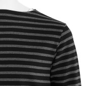 Striped shirt Darkness / Leaden Grey, unisex made in France Orcival