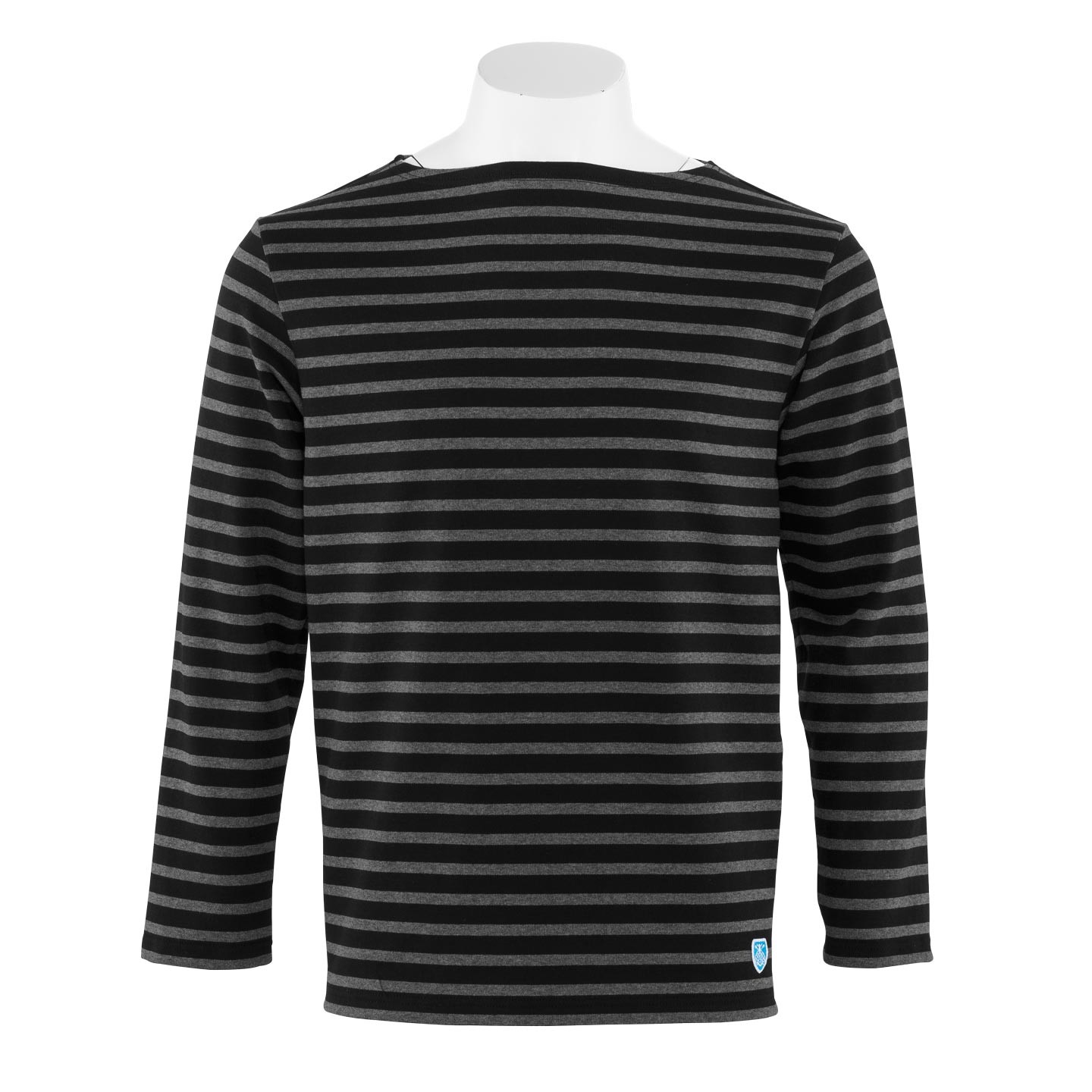 Striped shirt Darkness / Leaden Grey, unisex made in France Orcival Striped shirt Darkness / Leaden Grey, unisex made in France Orcival