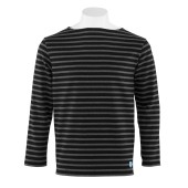 Striped shirt Darkness / Leaden Grey, unisex made in France Orcival