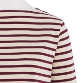 Striped shirt Ecru / Bordeaux, unisex made in France Orcival mariniere
