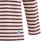Striped shirt Ecru / Bordeaux, unisex made in France Orcival mariniere