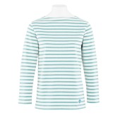 Striped shirt White / Jade, unisex made in France Orcival