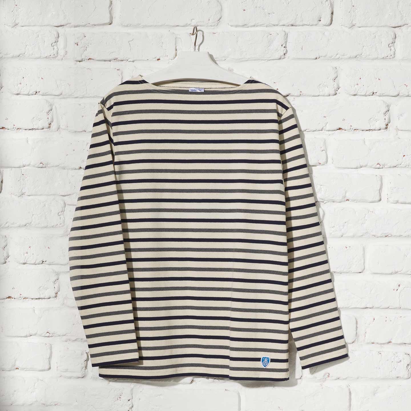 Breton shirt Écru / Amiral / Anthracite, mixte made in France Orcival Breton shirt Écru / Amiral / Anthracite, mixte made in France Orcival