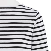 Striped shirt White / Black, unisex made in france Orcival