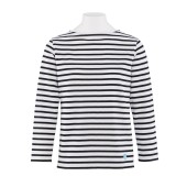 Striped shirt White / Black, unisex made in france Orcival