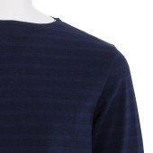 Striped shirt Navy / Marine, unisex made in france Orcival