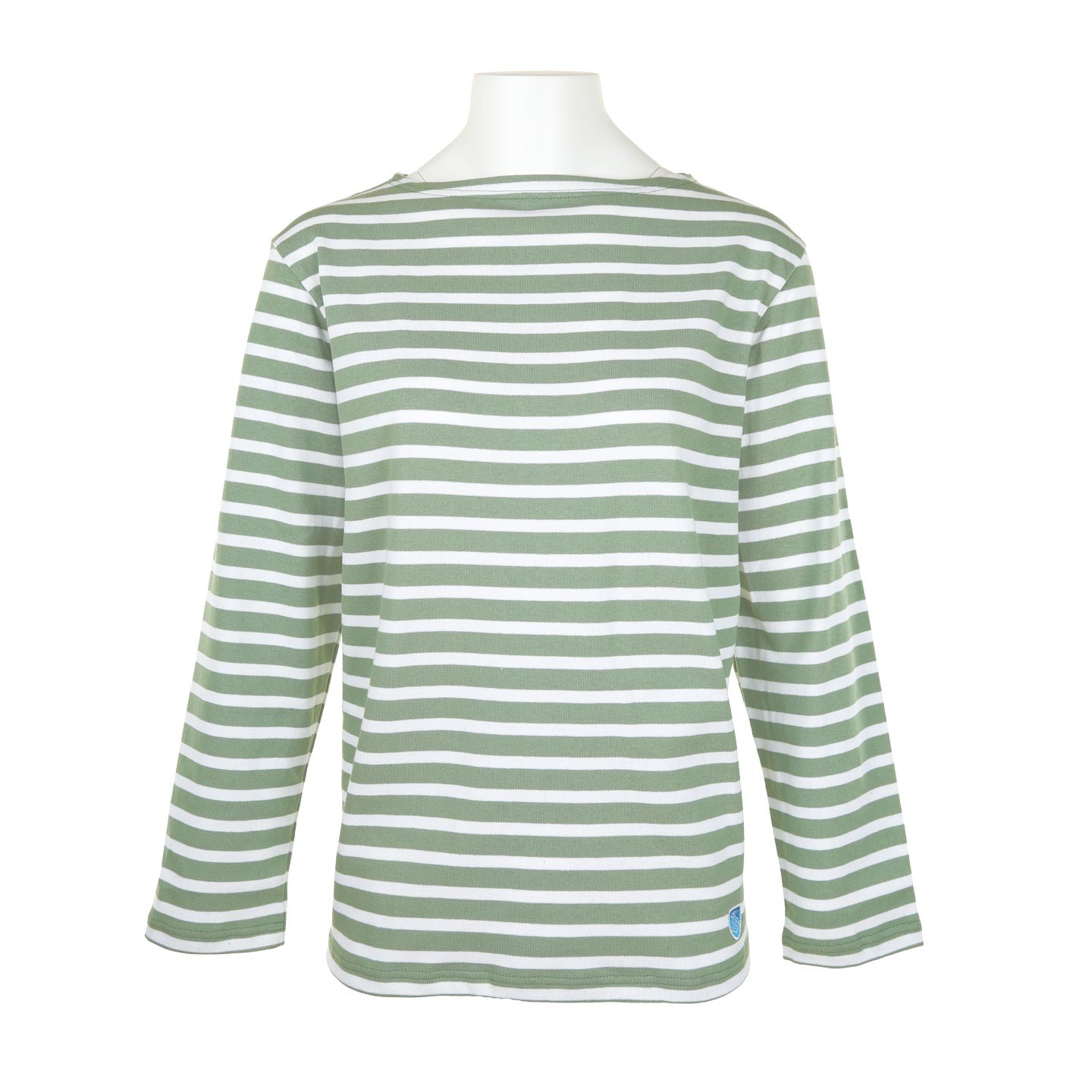 Striped shirt Spruce / White, unisex made in France Orcival Striped shirt Spruce / White, unisex made in France Orcival