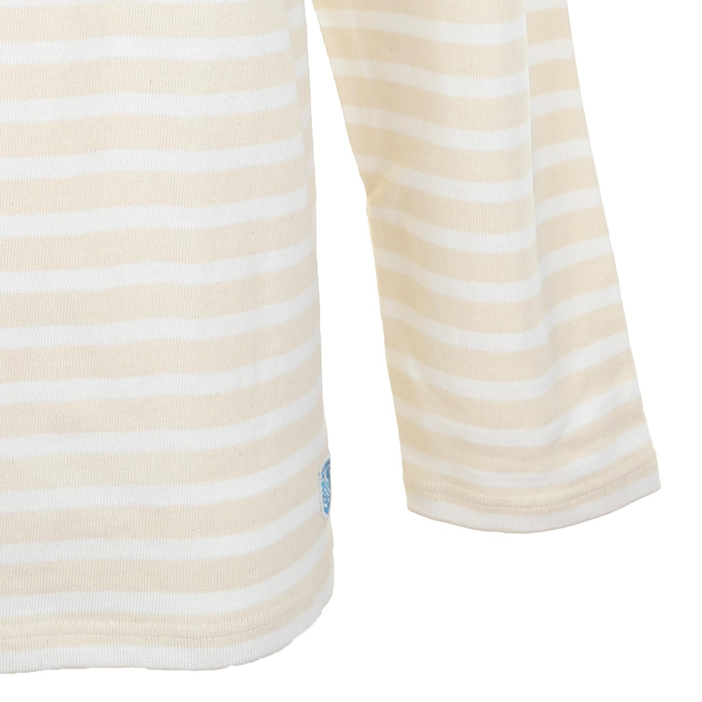 Striped shirt Ecru / White, unisex made in France Orcival