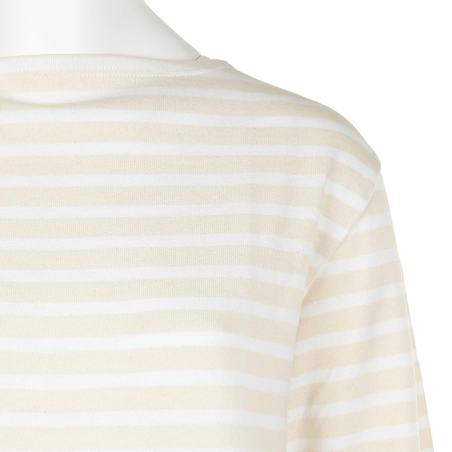 Striped shirt Ecru / White, unisex made in France Orcival