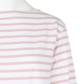 Striped shirt White / Sumire, unisex made in France Orcival