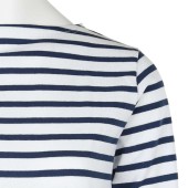 Striped shirt White / UltraNavy, mixte made in France Orcival