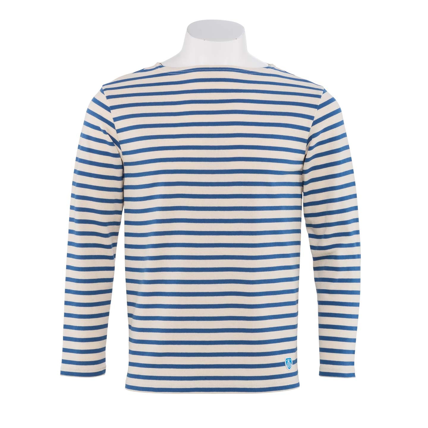 Striped shirt Écru / Océan unisex 100% made in France Orcival Striped shirt Écru / Océan unisex 100% made in France Orcival