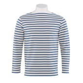 Striped shirt Écru / Océan unisex 100% made in France Orcival