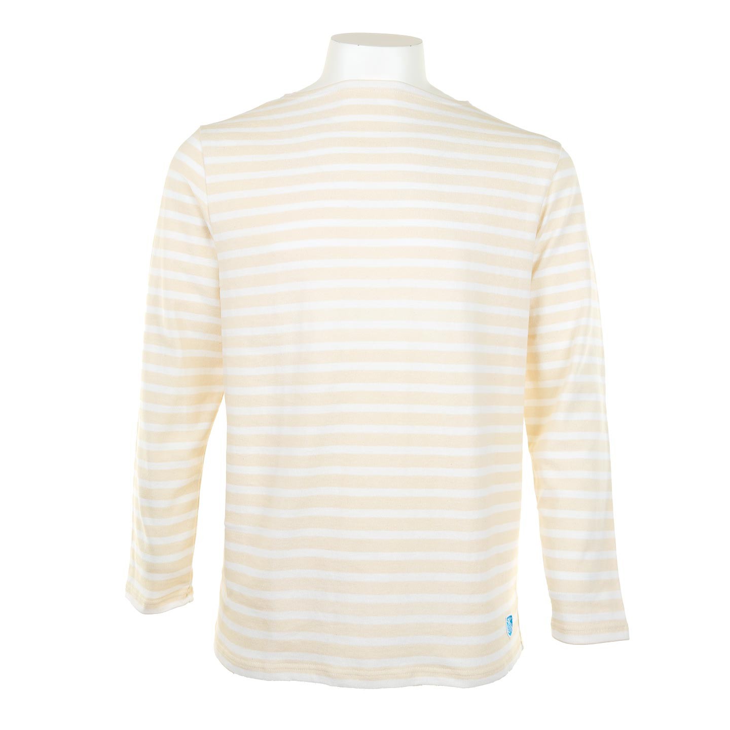 Striped shirt Ecru / White, unisex made in France Orcival