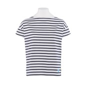 Striped shirt White / navy, unisex made in France Orcival
