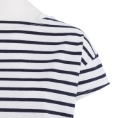 Striped shirt White / navy, unisex made in France Orcival