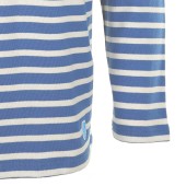 Striped shirt Ocean / Ecru, unisex made in France Orcival