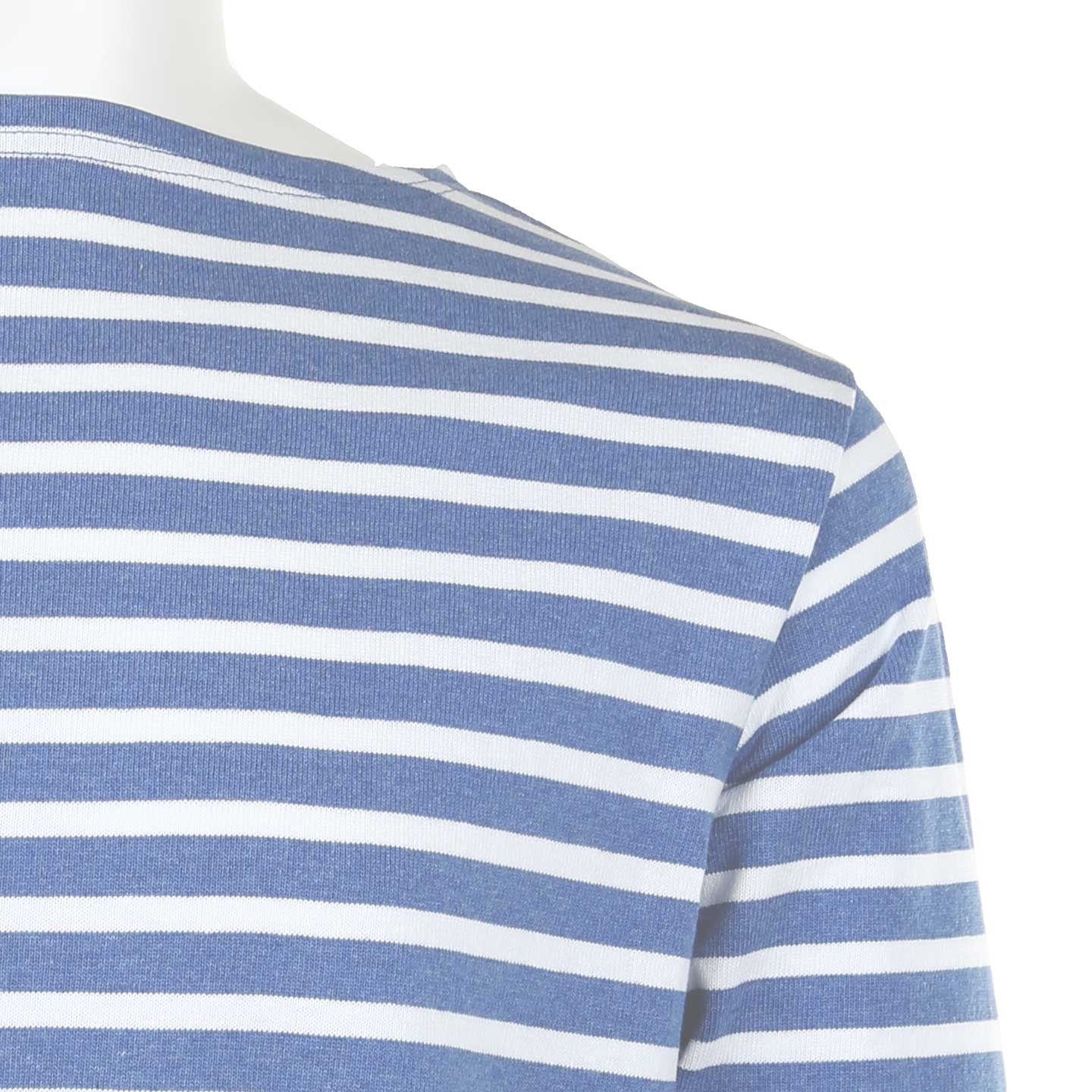 Striped shirt Heather Blue / White, unisex made in France Orcival Striped shirt Heather Blue / White, unisex made in France Orcival
