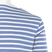 Striped shirt Heather Blue / White, unisex made in France Orcival