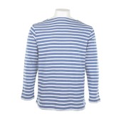Marinière Heather Blue / Blanc, mixte made in France Orcival