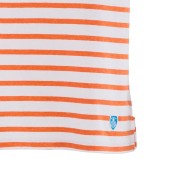 Short striped shirt White / Orange, unisex made in France Orcival