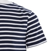 Short striped shirt Navy / White, unisex made in France Orcival