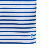 Short striped shirt White / Blue, unisex made in France Orcival