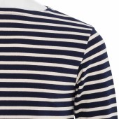 Striped shirt Navy / Écru, unisex made in France Orcival