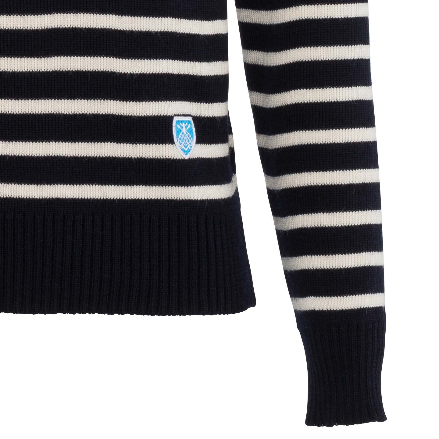 Sweater 100% pure wool Navy/Ecru made in France Orcival Sweater 100% pure wool Navy/Ecru made in France Orcival