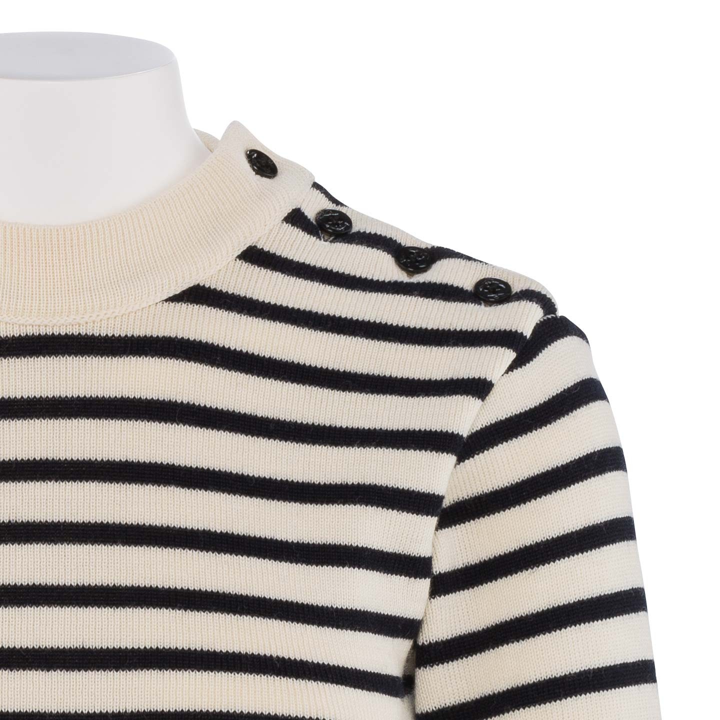 Pullover 100% pure woll Ecru / Navy made in France Orcival Pullover 100% pure woll Ecru / Navy made in France Orcival