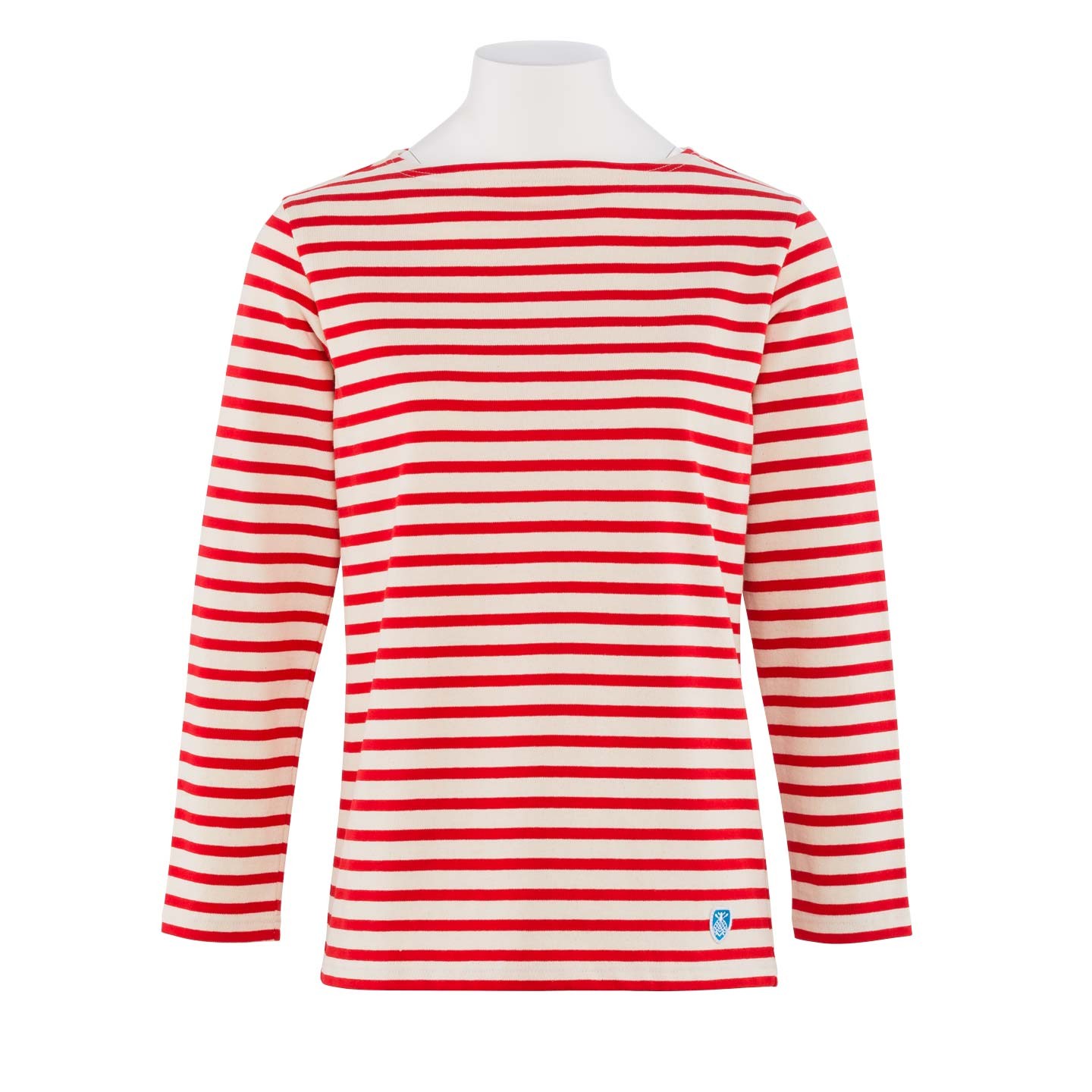 Marinière Ecru / Red, unisex 100% Made in France Orcival