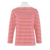 Marinière Ecru / Red, unisex 100% Made in France Orcival
