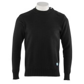 Pullover 100% pure woll Black, unisex made in France Orcival
