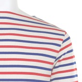 Striped shirt Ecru / Blue / Red mariniere Made in France Orcival France French Flag