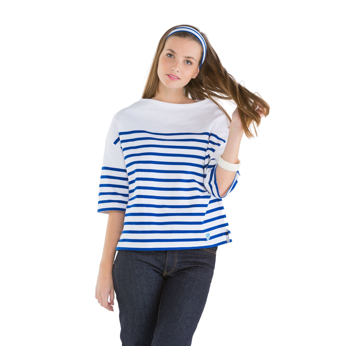 Striped shirt White / Blue Oversize made in France Orcival Marine nationale