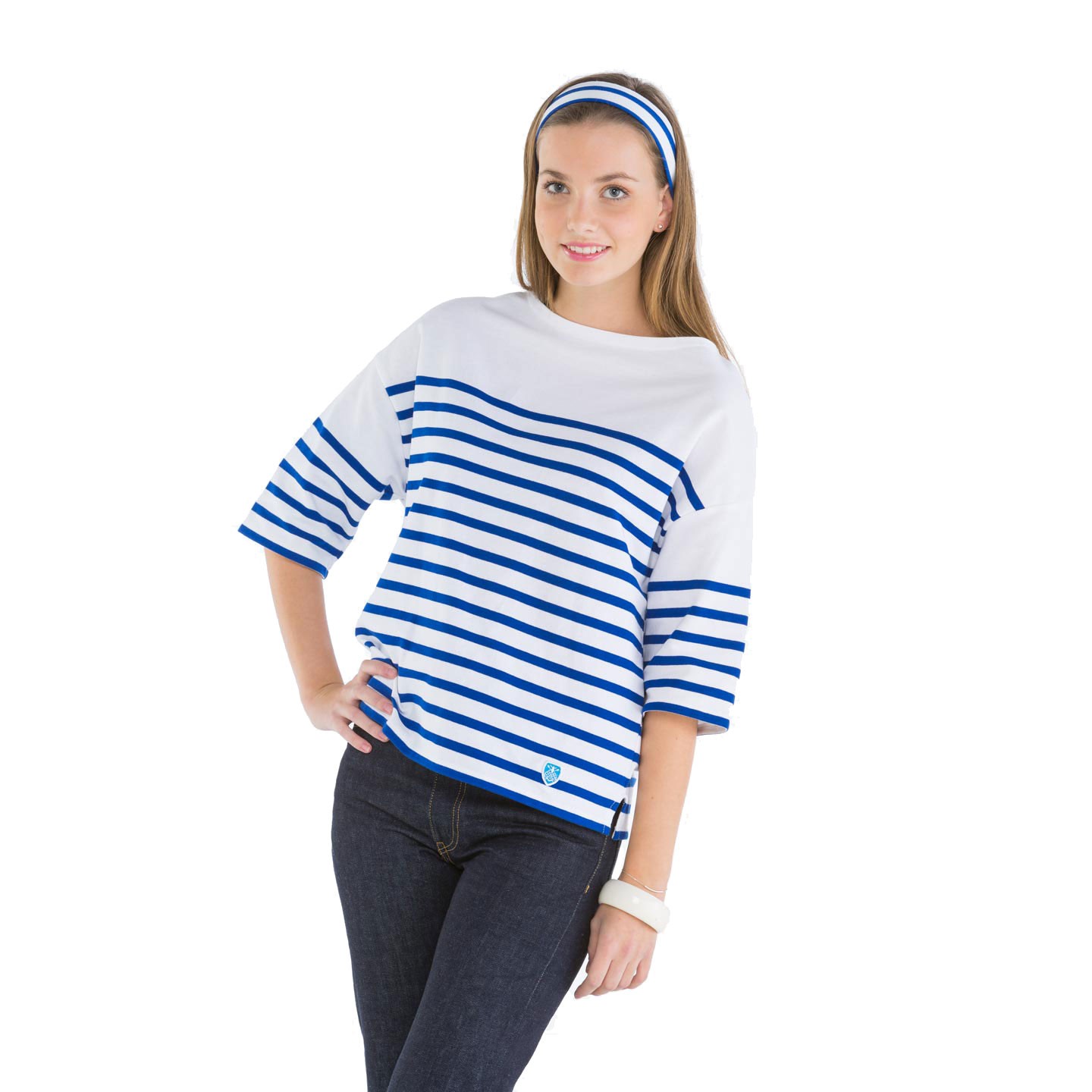 Striped shirt White / Blue Oversize made in France Orcival Marine nationale