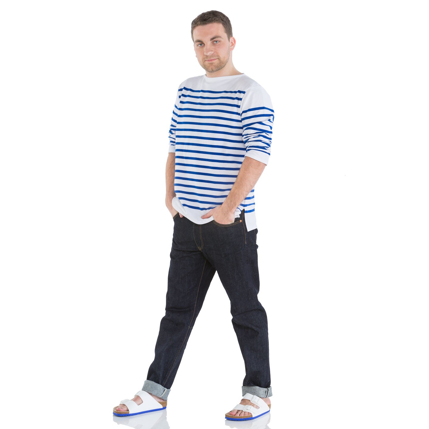 The genuine man French striped shirt Marine Nationale, Rachel 100% made in France Orcival