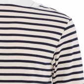 Ecru / marine striped breton shirt made in France mariniere