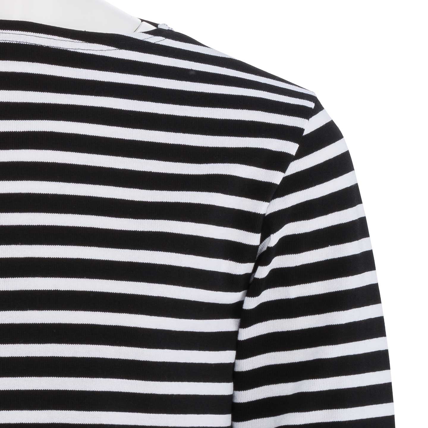 Striped shirt Black / White, unisex made in France Orcival