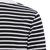 Striped shirt Black / White, unisex made in France Orcival