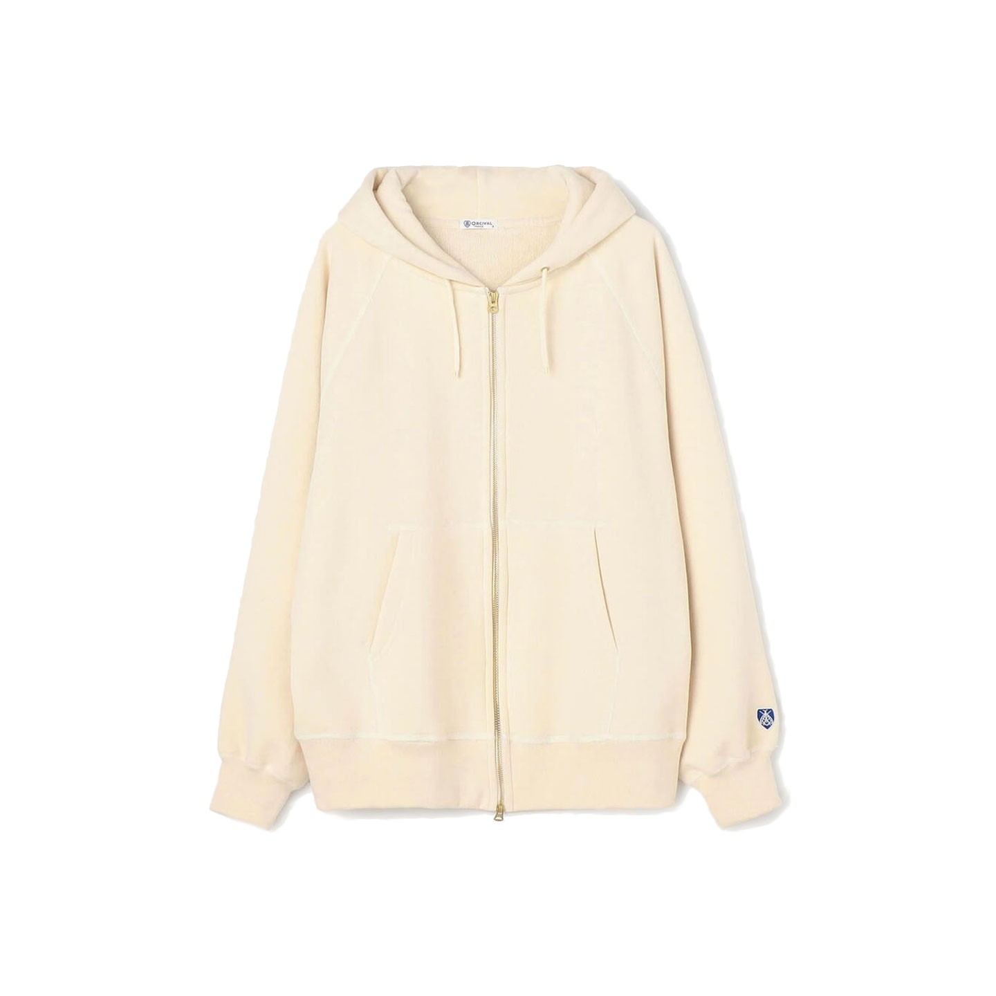 Zip Hoodie Ecru 100% cotton, unisex orcival Zip Hoodie Ecru 100% cotton, unisex orcival