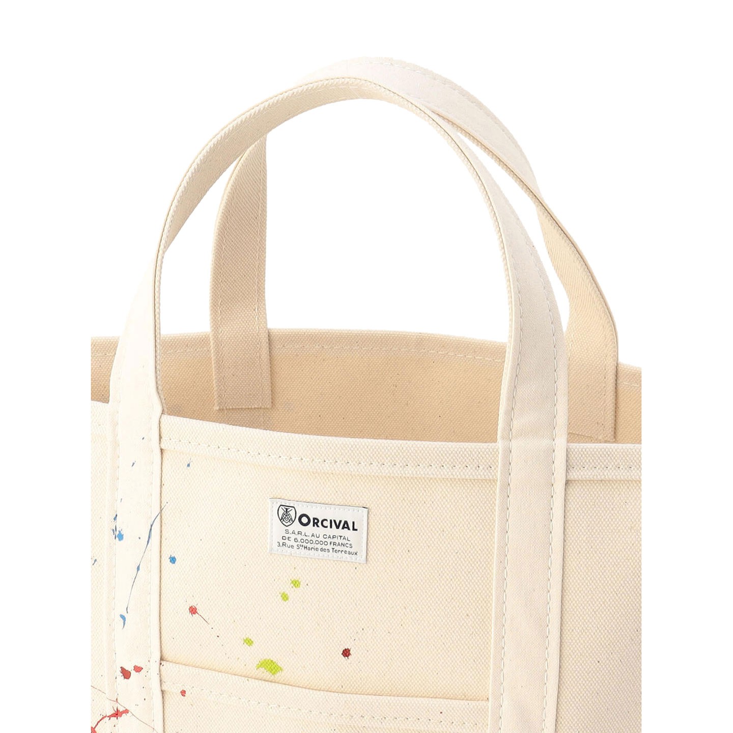 Painted canvas tote bag medium ECRU Orcival Painted canvas tote bag medium ECRU Orcival