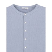 Crew neck cardigan 100% cotton, unisex Orcival sax