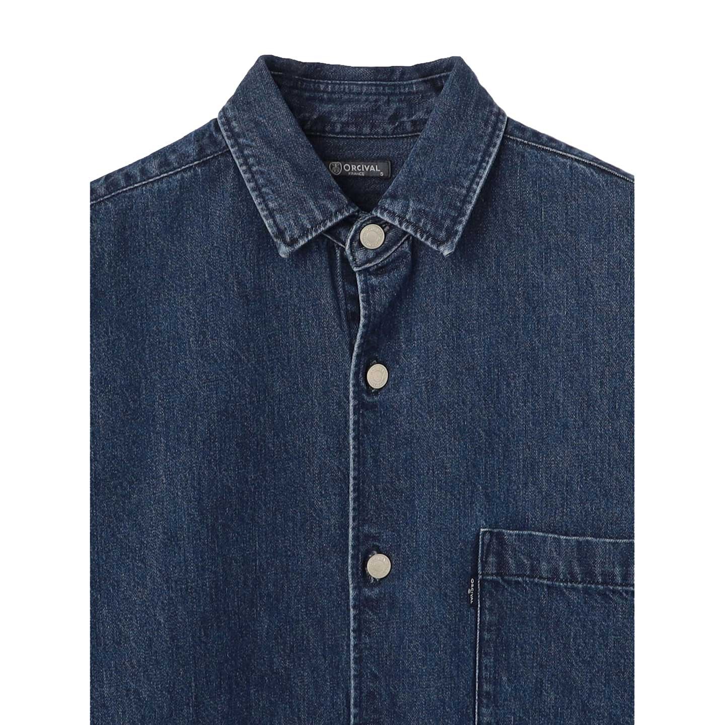 Denim shirt Jacket Indigo 11oz 100% cotton Orcival Denim shirt Jacket Indigo 11oz 100% cotton Orcival