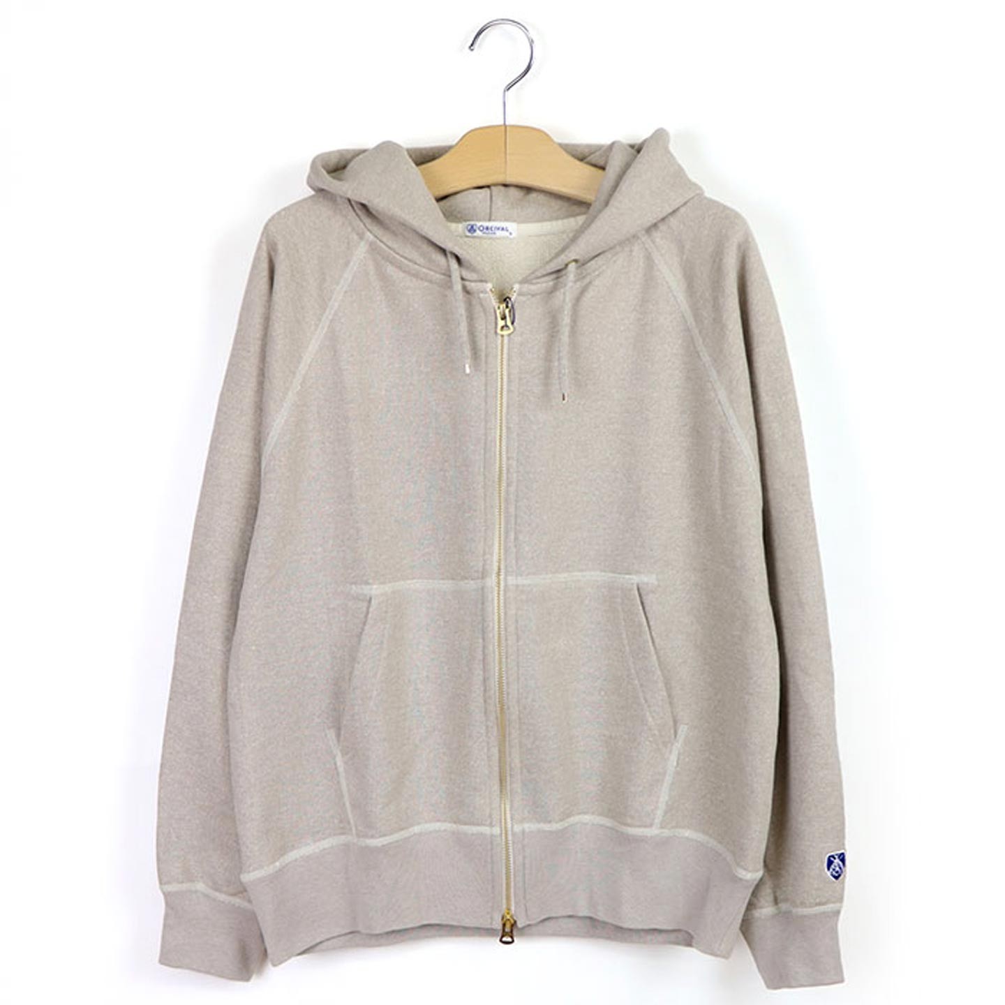 Zip Hoodie Beige100% cotton, unisex