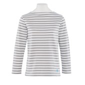 Striped shirt White / Cumulus, unisex made in france Orcival